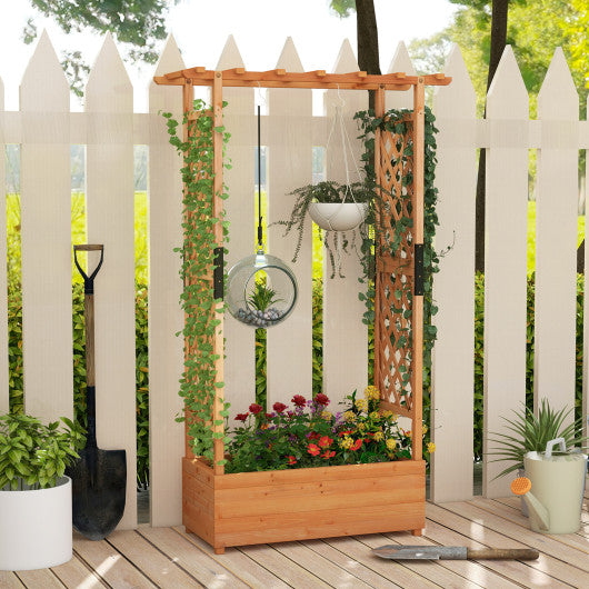 Raised Garden Bed with Arch Trellis-Orange Online Sale