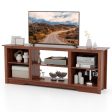 70-Inch TV Stand for up to 75  Flat Screen TVs with Adjustable Shelves-Walnut For Cheap