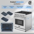 30 Inches 120V Natural Gas Range with 5 Burners Cooktop Hot on Sale