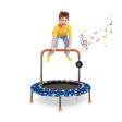 36 Inch Mini Trampoline with Colorful LED Lights and Bluetooth Speaker-Blue Discount