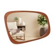 Asymmetrical Abstract Irregular Shaped Wall Mirror with Rustic Frame-Natural Discount