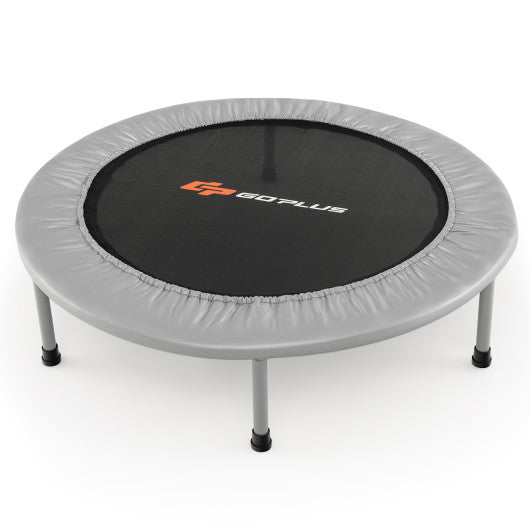 38 Inch Mini Folding Trampoline Portable Recreational Fitness Rebounder-Gray Hot on Sale