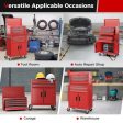 6-Drawer Rolling Tool Storage Chest Cabinet with Universal Wheels and Hooks-Red Hot on Sale