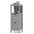 Freestanding Storage Cabinet with 2 Removable Drawers for Bathroom-Gray Online now