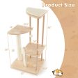 Wooden Multi-level Modern Cat Tower with Scratching Board and Post-44 inches Supply