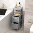 Freestanding Storage Cabinet with 2 Removable Drawers for Bathroom-Gray Online now