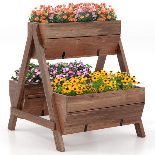 Vertical Raised Garden bed with 3 Wooden Planter Boxes-S Sale