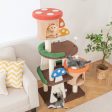 4-In-1 Cat Tree with 2 Condos and Platforms for Indoors-Multicolor For Sale