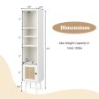 4 Tiers Rattan Storage Cabinet with Slim Design-White Fashion