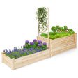 Raised Garden Bed with Trellis-Natural For Discount