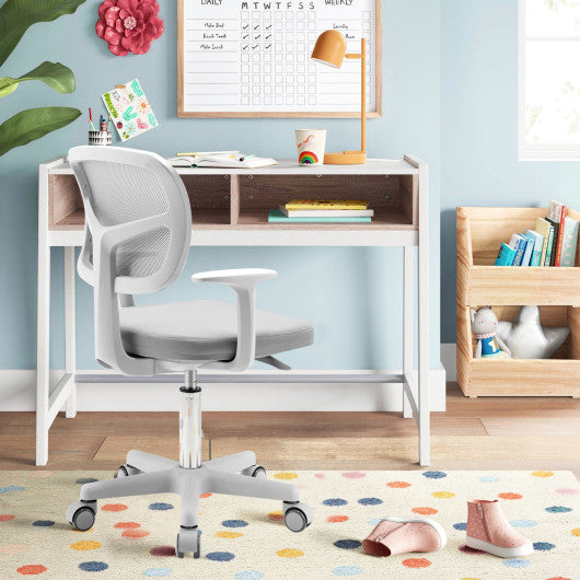 Adjustable Desk Chair with 5 Rolling Casters for Kids-Gray Supply