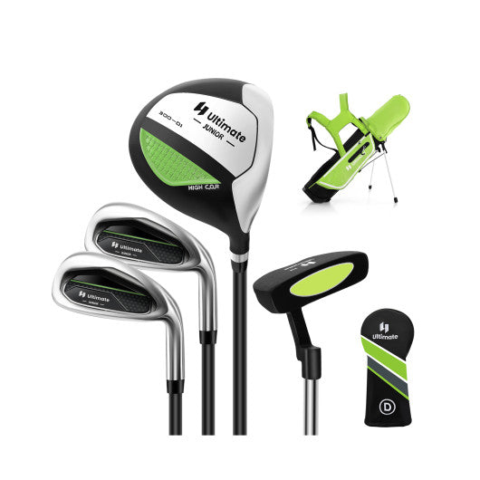 Junior Complete Golf Club Set for Kids with Rain Hood Right Hand Children Golf Age 8-10 Years Old-Green Online Sale