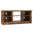 TV Stand for up to 65  Flat Screen TVs with Adjustable Shelves for 18  Electric Fireplace (Not Included)-Rustic Brown Supply