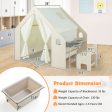 Montessori Style Indoor Playhouse with Storage Bin and Floor Mat for Toddlers Aged 2-6 Years Old-Beige Online Hot Sale