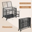 Foldable Heavy-Duty Metal Dog Cage Chew-proof Dog Crate with Lockable Universal Wheels Online Hot Sale