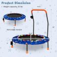 36 Inch Mini Trampoline with Colorful LED Lights and Bluetooth Speaker-Blue Discount