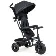 4-in-1 Baby Trike Kids Tricycle with Removable Canopy and Adjustable Push Handle-Black on Sale