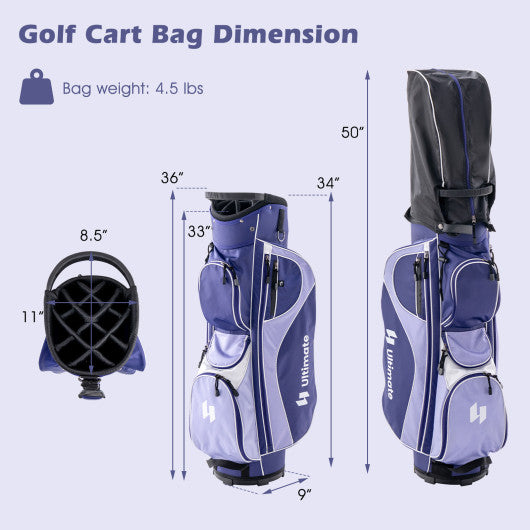 Women s Complete Golf Club Set Right Hand with Rain Hood-Purple Supply