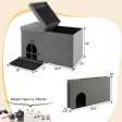 Cat Litter Box Enclosure Hidden Furniture with Urine Proof Litter Mat-Gray Online Sale