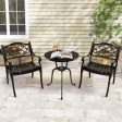 Cast Aluminum Patio Chairs Set of 2 Dining Chairs with Armrests Diamond Pattern-Bronze Online Hot Sale