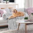 Gray Plush Calming Dog Couch Bed with Anti-Slip Bottom-L Online