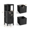 Freestanding Storage Cabinet with 2 Removable Drawers for Bathroom-Black Fashion