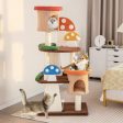 4-In-1 Cat Tree with 2 Condos and Platforms for Indoors-Multicolor For Sale