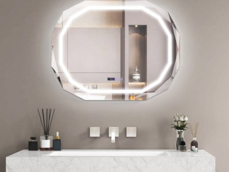 Anti-Fog Bathroom Mirror with 3 Color LED Light Memory Function Online Sale