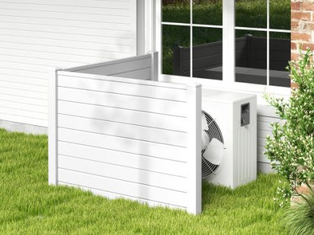 Outdoor PVC Air Conditioner Fence with 20 Inch Long Stakes-White Sale