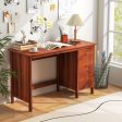 3-Drawer Home Office Study Computer Desk with Spacious Desktop-Brown Online