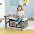 3 in 1 Kids Convertible Activity Bench with 2 Removable Fabric Bins-Gray Supply