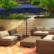 10 Feet Outdoor Patio umbrella with Bright Solar LED Lights-Dark Blue For Cheap