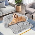 Gray Plush Calming Dog Couch Bed with Anti-Slip Bottom-L Online