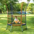 Mini Trampoline for Kids with Safety Enclosure Net and Foam Handles-Orange Online Hot Sale