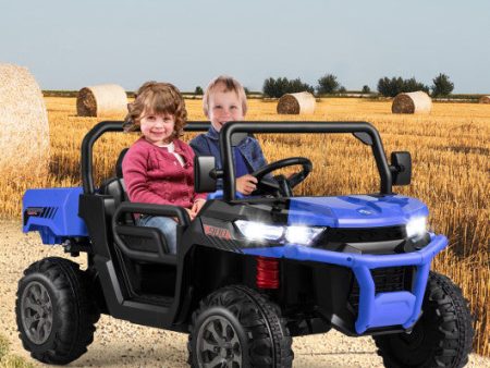 24V Ride on Dump Truck with Remote Control-Navy Fashion