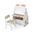 3 in 1 Kids Easel and Play Station Convertible with Chair and Storage Bins-White Online Hot Sale