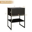 Nightstand with Flip up Door Storage Shelf-Black Online Sale