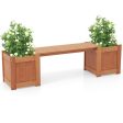 Wood Planter Box with Bench for Garden Yard Balcony For Sale