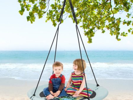 40 Inches Saucer Tree Swing with Adjustable Hanging Ropes and 900D Oxford Fabric-Forest For Cheap