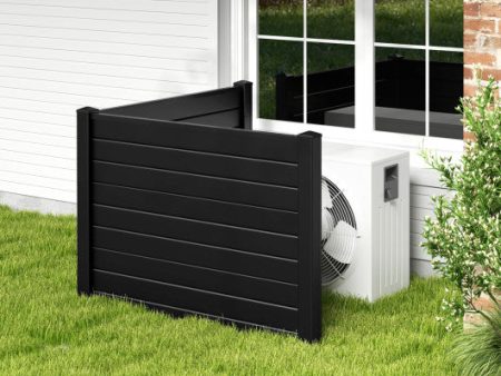 Outdoor PVC Air Conditioner Fence with 20 Inch Long Stakes-Black For Cheap