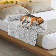 White Plush Calming Dog Couch Bed with Anti-Slip Bottom-M Supply