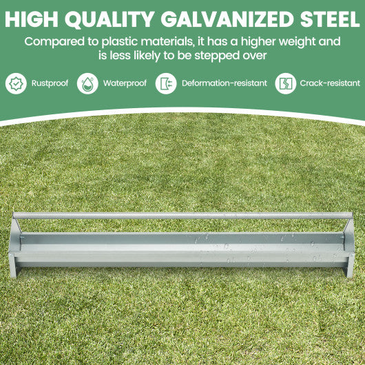 2-in-1 Galvanized Steel Wall Mount Hay and Grain Feeder with Adjustable Distance-Silver Sale