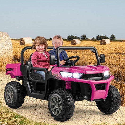 24V Ride on Dump Truck with Remote Control-Pink For Cheap