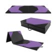 10  x 4  x 2  Folding Exercise Mat with Hook and Loop Fasteners-Purple on Sale