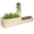 Raised Garden Bed with Trellis-Natural For Discount