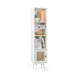 4 Tiers Rattan Storage Cabinet with Slim Design-White Fashion