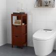 Freestanding Storage Cabinet with 2 Removable Drawers for Bathroom-Brown Online Sale