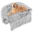 Gray Plush Calming Dog Couch Bed with Anti-Slip Bottom-L Online