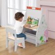 3 in 1 Kids Easel and Play Station Convertible with Chair and Storage Bins-White Online Hot Sale