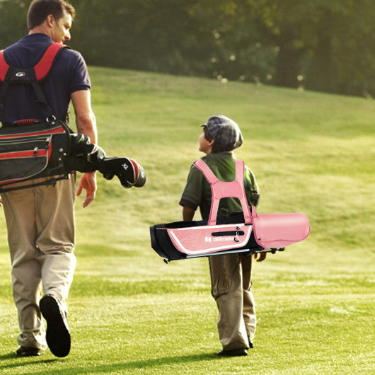 Junior Complete Golf Club Set Right Hand with Rain Hood for Kids-Pink For Cheap